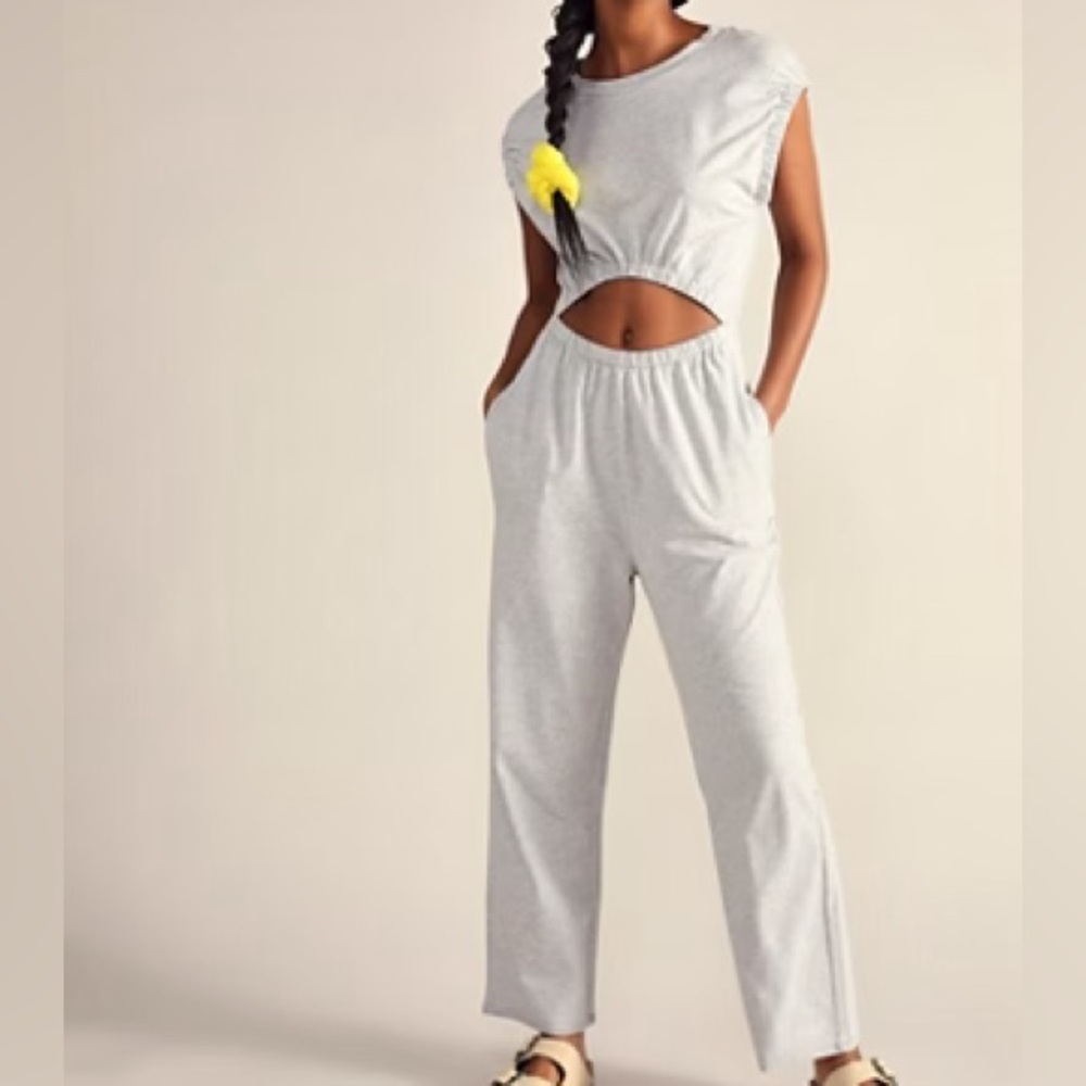 Free People Movement Hot Shot Interval Cut Out Onesie - Grey - XS